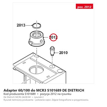 Adapter 60/100 do MCR3 S101689 DE DIETRICH