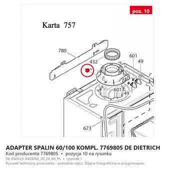 Adapter Spalin 60/100 kompl. 7769805 DE DIETRICH