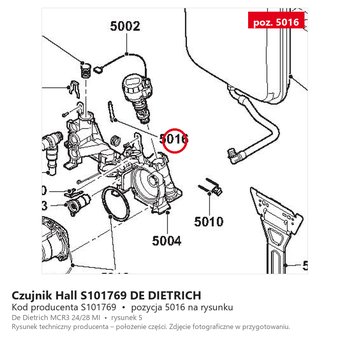 Czujnik Hall S101769 DE DIETRICH