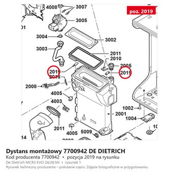 Dystans montażowy 7700942 DE DIETRICH
