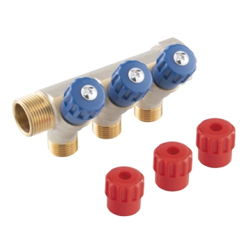 Rozdzielacz sanitarny 3/4"x1/2" 3 drogowy FERRO