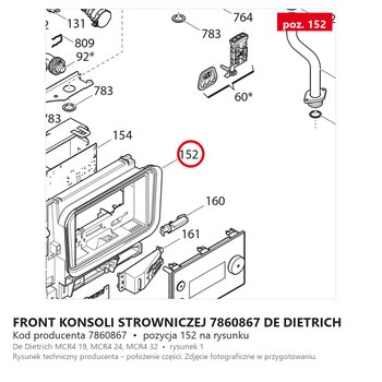 Front Konsoli Sterowniczej 7860867 DE DIETRICH