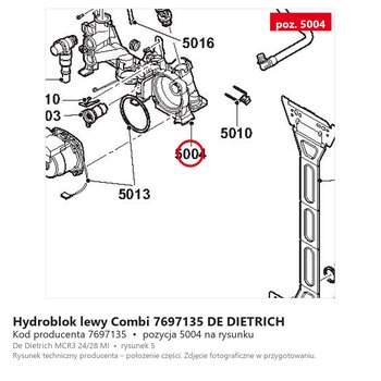 Hydroblok lewy Combi 7697135 DE DIETRICH