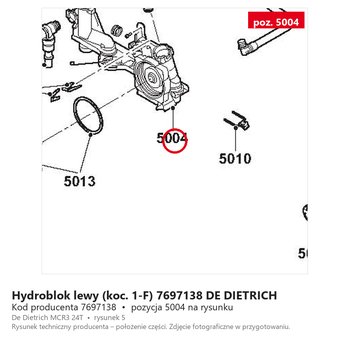 Hydroblok lewy (koc. 1-F) 7697138 DE DIETRICH