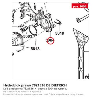 Hydroblok prawy 7821536 DE DIETRICH
