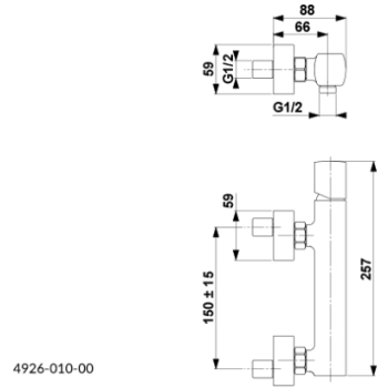 MORGANIT Bateria natryskowa ścienna 4926-010-00 KFA