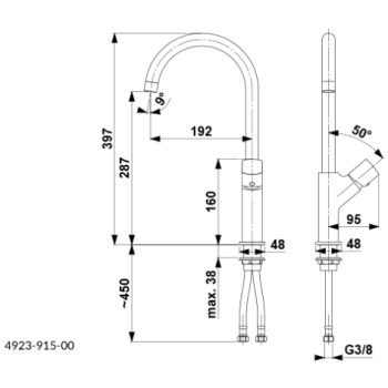 MORGANIT Bateria zlewozmywakowa stojąca z obrotową wylewką 4923-915-00 KFA