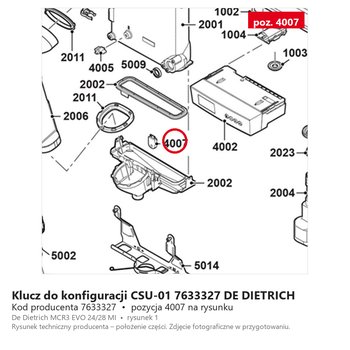 Pamięć konfiguracji CSU-01 7633327 DE DIETRICH