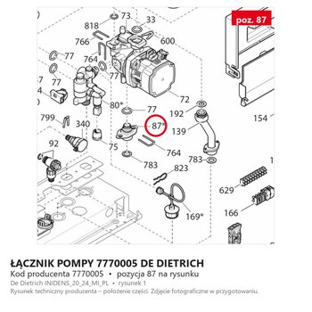 Łącznik Pompy 7770005 DE DIETRICH
