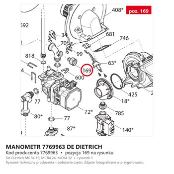 Manometr 7769963 DE DIETRICH