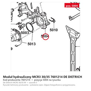 Moduł hydrauliczny MCR3 30/35 7601214 DE DIETRICH