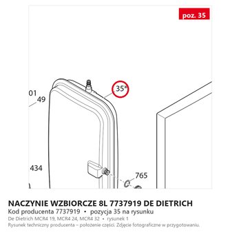 Naczynie Wzbiorcze 8L 7737919 DE DIETRICH