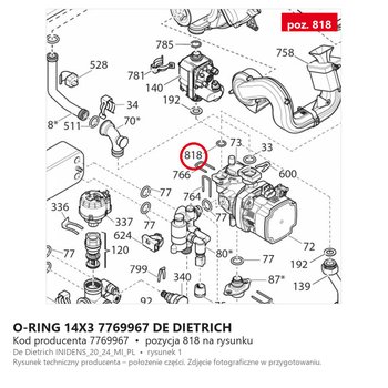 O-Ring 14X3 7769967 DE DIETRICH