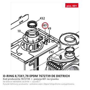 O-Ring 8,73X1,78 Epdm 7672739 DE DIETRICH