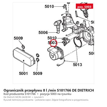 Ogranicznik przepływu 8 l /min S101766 DE DIETRICH