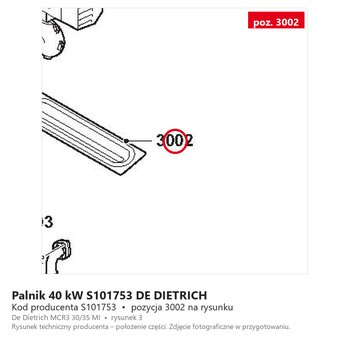 Palnik 40 kW S101753 DE DIETRICH