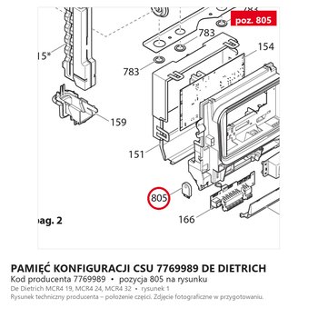 Pamięć Konfiguracji Csu 7769989 DE DIETRICH