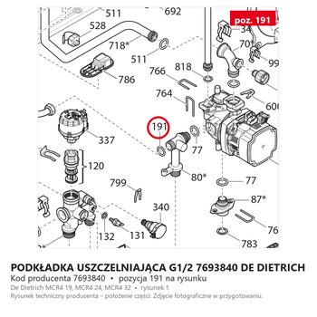Podkładka Uszczelniająca G1/2 7693840 DE DIETRICH