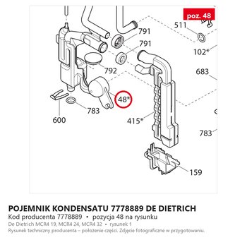 Pojemnik Kondensatu 7778889 DE DIETRICH