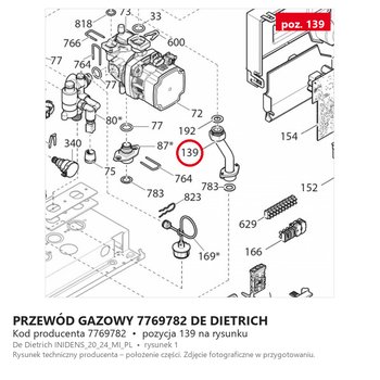 Przewód Gazowy 7769782 DE DIETRICH