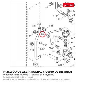 Przewód Obejścia kompl. 7770019 DE DIETRICH
