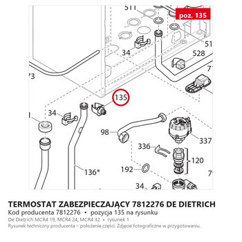 Termostat Zabezpieczający 7812276 DE DIETRICH