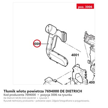 Tłumik wlotu powietrza 7694000 DE DIETRICH