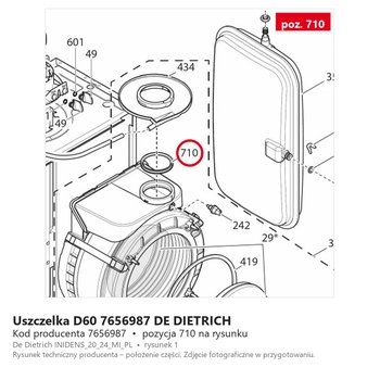 Uszczelka D60 7656987 DE DIETRICH