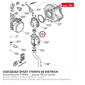 Uszczelka Dyszy 7769976 DE DIETRICH