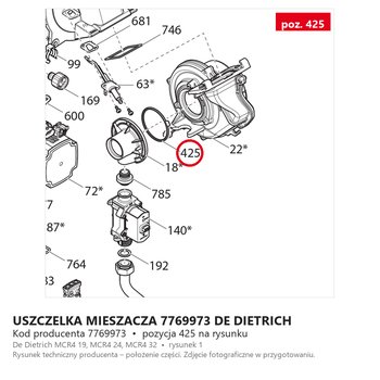 Uszczelka Mieszacza 7769973 DE DIETRICH