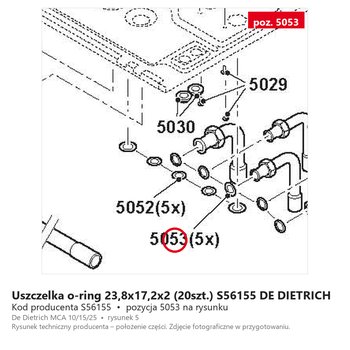 Uszczelka o-ring 23,8x17,2x2 (20szt.) S56155 DE DIETRICH