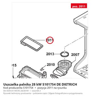 Uszczelka palnika 28 kW S101754 DE DIETRICH