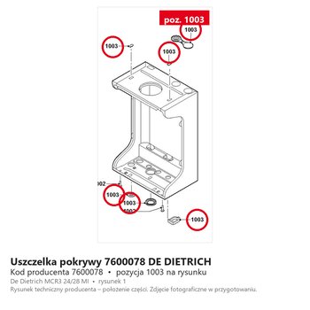 Uszczelka pokrywy 7600078 DE DIETRICH