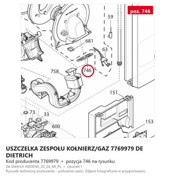Uszczelka Zespołu Kołnierz/Gaz 7769979 DE DIETRICH