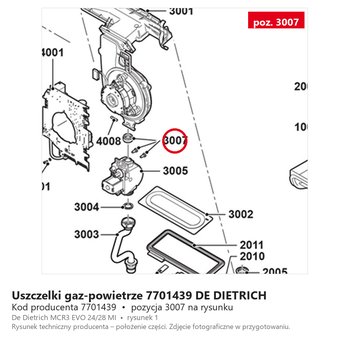 Uszczelki gaz-powietrze 7701439 DE DIETRICH