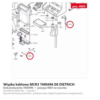 Wiązka kablowa MCR3 7600496 DE DIETRICH