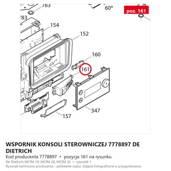 Wspornik Konsoli Sterowniczej 7778897 DE DIETRICH