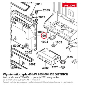 Wymiennik ciepła 40 kW 7694004 DE DIETRICH