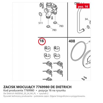 Zacisk Mocujący 7769980 DE DIETRICH
