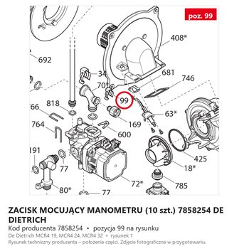 ZACISK MOCUJĄCY MANOMETRU (10 szt.) 7858254 DE DIETRICH
