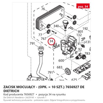 Zacisk Mocujący - (opk. = 10 Szt.) 7656927 DE DIETRICH