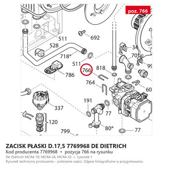 Zacisk Płaski D.17,5 7769968 DE DIETRICH