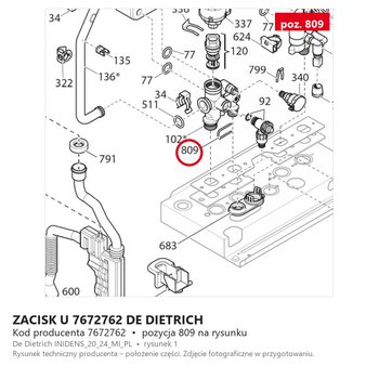 Zacisk U 7672762 DE DIETRICH