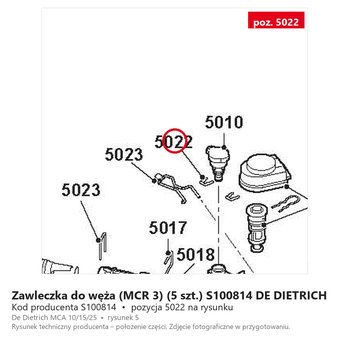 Zawleczka do węża (MCR 3) (5 szt.) S100814 DE DIETRICH