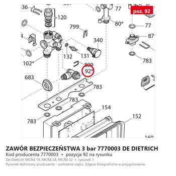ZAWÓR BEZPIECZEŃSTWA 3 bar 7770003 DE DIETRICH