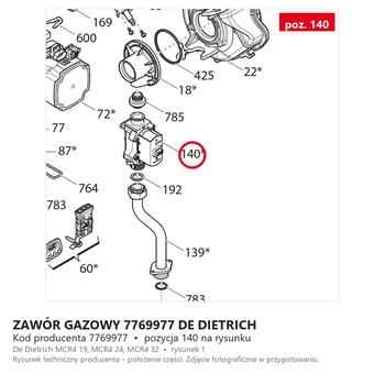 Zawór Gazowy 7769977 DE DIETRICH
