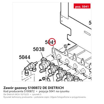 Zawór gazowy S100872 DE DIETRICH