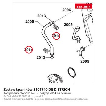Zestaw łączników S101740 DE DIETRICH
