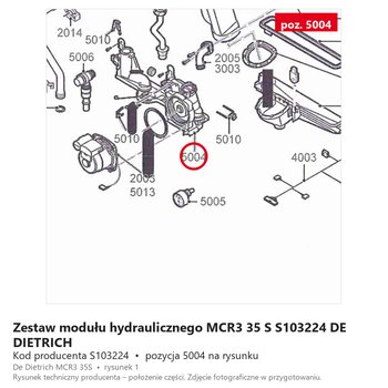Zestaw modułu hydraulicznego MCR3 35 S S103224 DE DIETRICH