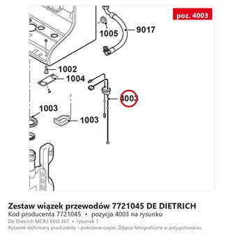 Zestaw wiązek przewodów 7721045 DE DIETRICH
